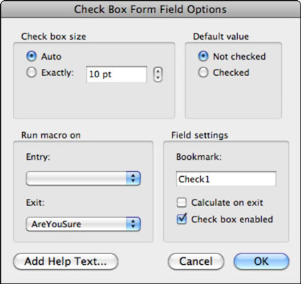 word for mac - add action item checkbox